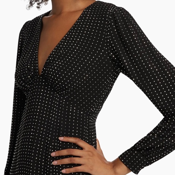 New w/out Tags Michael Kors Crystal-Embellished V-Neck Minidress size 6 - Picture 2 of 7